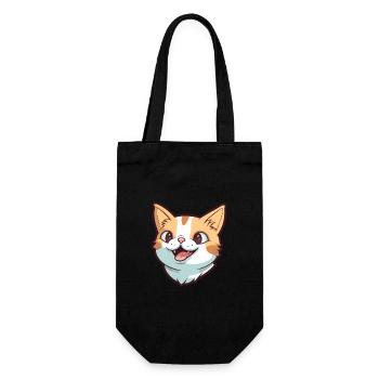 Brazilian Shorthair Cat Cartoon Watercolor Clipart - Gift Bag for Bottles - black - Front