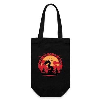 Idée cadeau Nouvel An 2024 Année du Dragon - Sac à bouteille - noir - Devant