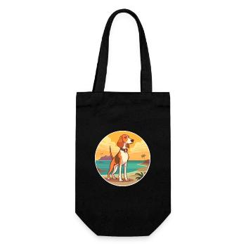 Lévrier norvégien Dunker chien race Cartoon Kawaii - Sac à bouteille - noir - Devant