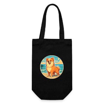 Poméranie allemand Spitz chien race Cartoon Kawaii - Sac à bouteille - noir - Devant