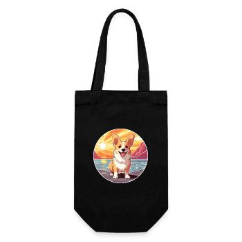 Pembroke Welsh Corgi chien race Cartoon Kawaii chien - Sac à bouteille - noir - Devant