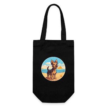 Ormskirk Terrier Hund Rasse Cartoon Kawaii Clipart - Geschenkbeutel für Flaschen - Schwarz - Vorne