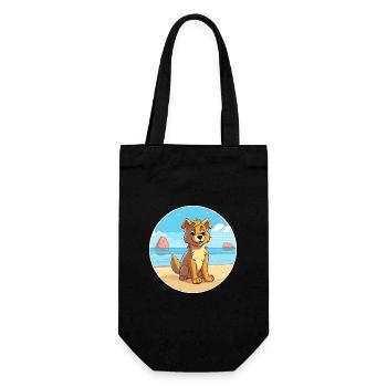 Rajapalayam Dog Breed Cartoon Kawaii Clipart Dog - Gift Bag for Bottles - black - Front