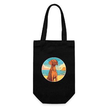 Vizsla Dog Breed Cartoon Kawaii Clipart Watercolor - Gift Bag for Bottles - black - Front