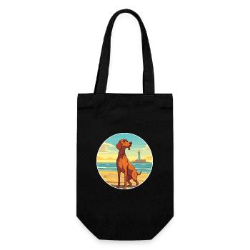 Redbone Coonhound Dog Breed Cartoon Kawaii Clipart - Gift Bag for Bottles - black - Front