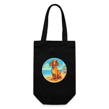 Tyroler Bracke chien race Cartoon Kawaii Clipart - Sac à bouteille - noir - Devant