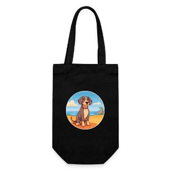 Tosa Hund Rasse Cartoon Kawaii Clipart Aquarell - Geschenkbeutel für Flaschen - Schwarz - Vorne
