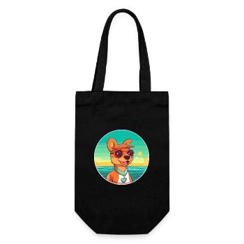 Volpino Italiano Hunderasse Cartoon Kawaii Clipart - Geschenkbeutel für Flaschen - Schwarz - Vorne