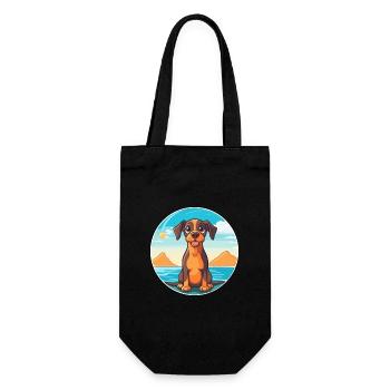 Ratonero Murciano chien race Cartoon Kawaii Clipart - Sac à bouteille - noir - Devant
