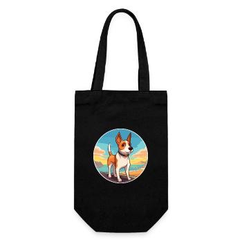Teddy Roosevelt Terrier Hunderasse Cartoon Kawaii - Geschenkbeutel für Flaschen - Schwarz - Vorne
