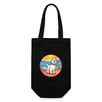 Sealyham Terrier Dog Breed Cartoon Kawaii Clipart - Gift Bag for Bottles - black - Front