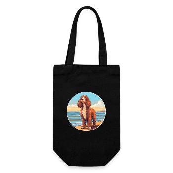 Russisch Spaniel Hund Rasse Cartoon Kawaii Clipart - Geschenkbeutel für Flaschen - Schwarz - Vorne