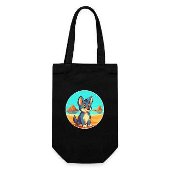 Tamaskan Dog Breed Cartoon Kawaii Clipart Dog Pet - Gift Bag for Bottles - black - Front