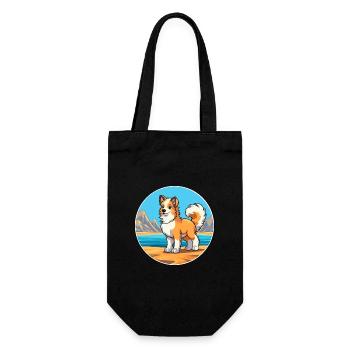 Taigan Kyrgyz Taighany Dog Breed Cartoon Kawaii - Gift Bag for Bottles - black - Front