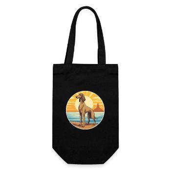 Saluki Dog Breed Cartoon Kawaii Clipart Watercolor - Gift Bag for Bottles - black - Front