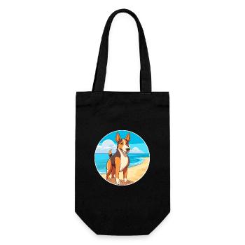 Smooth Collie Dog Breed Cartoon Kawaii Clipart Dog - Gift Bag for Bottles - black - Front