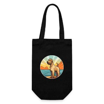 Soft Coated Wheaten Terrier Dog Breed Cartoon Pet - Gift Bag for Bottles - black - Front