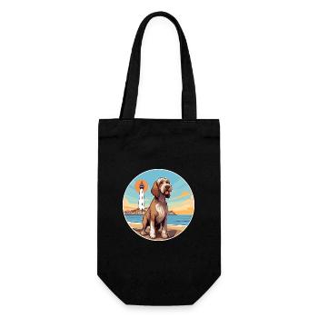Spinone Italiano chien race Cartoon Kawaii Clipart - Sac à bouteille - noir - Devant