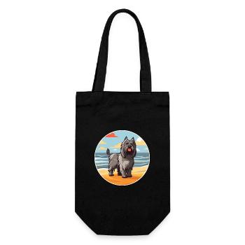Skye Terrier Hund Rasse Cartoon Kawaii Clipart Hund - Geschenkbeutel für Flaschen - Schwarz - Vorne