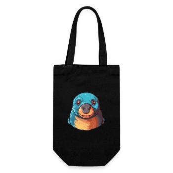 Mole Colorful Watercolor Cartoon Kawaii Animal - Gift Bag for Bottles - black - Front