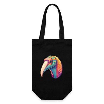 Ameisenbär Bunte Aquarell-Karikatur Kawaii-Tier - Geschenkbeutel für Flaschen - Schwarz - Vorne
