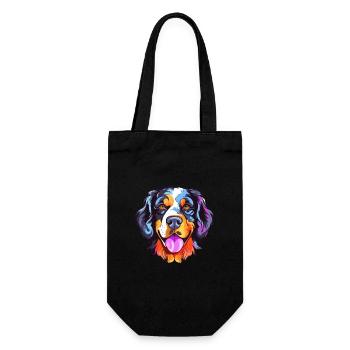 Chien Aquarelle Colorée Dessin Animé Kawaii Animal - Sac à bouteille - noir - Devant