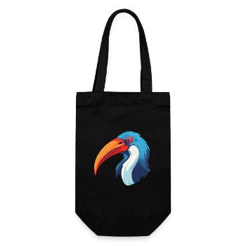 Ibis Colorful Watercolor Cartoon Kawaii Animal - Gift Bag for Bottles - black - Front