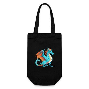 Drache Buntes Aquarell Cartoon Kawaii Tier - Geschenkbeutel für Flaschen - Schwarz - Vorne