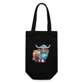 Yak Aquarelle Colorée Dessin Animé Kawaii Animal - Sac à bouteille - noir - Devant