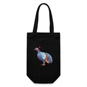 Pintade colorée aquarelle dessin animé Kawaii Ani - Sac à bouteille - noir - Devant