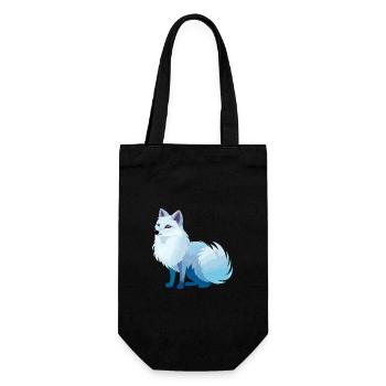 Arktisfuchs Bunte Aquarell-Karikatur Kawaii Anim - Geschenkbeutel für Flaschen - Schwarz - Vorne