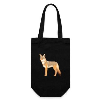 Kojote Buntes Aquarell Cartoon Kawaii Tier - Geschenkbeutel für Flaschen - Schwarz - Vorne