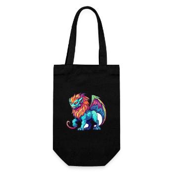 Manticore Aquarelle Colorée Dessin Animé Kawaii Anima - Sac à bouteille - noir - Devant