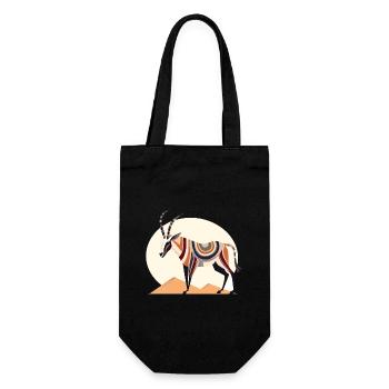 Oryx Aquarelle Colorée Dessin Animé Kawaii Animal - Sac à bouteille - noir - Devant
