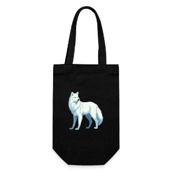Arctic Wolf Colorful Watercolor Cartoon Kawaii Ani - Gift Bag for Bottles - black - Front
