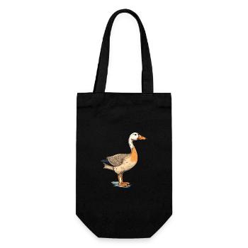 Goose Colorful Watercolor Cartoon Kawaii Animal - Gift Bag for Bottles - black - Front