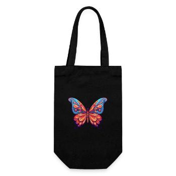 Papillon Aquarelle Colorée Dessin Animé Kawaii Anima - Sac à bouteille - noir - Devant