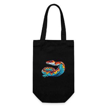 Anaconda Colorful Watercolor Cartoon Kawaii Animal - Gift Bag for Bottles - black - Front