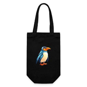 Penguin Colorful Watercolor Cartoon Kawaii Animal - Gift Bag for Bottles - black - Front
