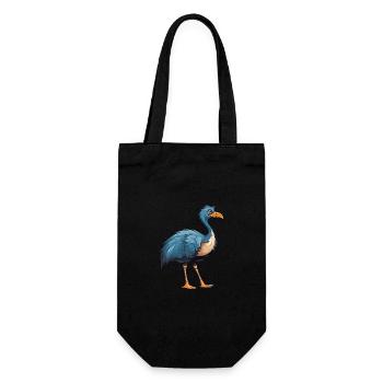 Autruche Aquarelle colorée Cartoon Kawaii Animal - Sac à bouteille - noir - Devant