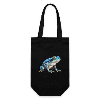 Frosch buntes Aquarell Cartoon Kawaii Tier - Geschenkbeutel für Flaschen - Schwarz - Vorne