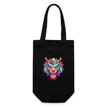 Chimera Colorful Watercolor Cartoon Kawaii Animal - Gift Bag for Bottles - black - Front