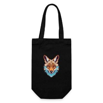 Kojote Buntes Aquarell Cartoon Kawaii Tier - Geschenkbeutel für Flaschen - Schwarz - Vorne