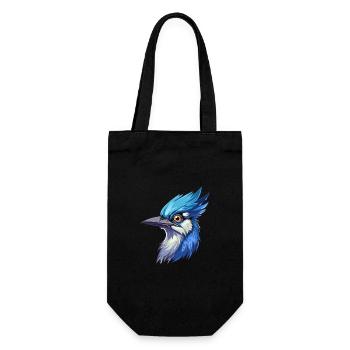 Blue Jay Colorful Watercolor Cartoon Kawaii Animal - Gift Bag for Bottles - black - Front
