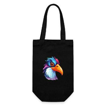Penguin Colorful Watercolor Cartoon Kawaii Animal - Gift Bag for Bottles - black - Front