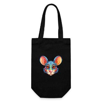 Maus buntes Aquarell Cartoon Kawaii Tier - Geschenkbeutel für Flaschen - Schwarz - Vorne