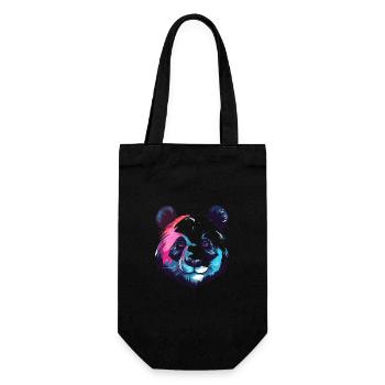 Panda Buntes Aquarell Cartoon Kawaii Tier - Geschenkbeutel für Flaschen - Schwarz - Vorne