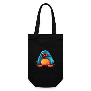 Mole Colorful Watercolor Cartoon Kawaii Animal - Gift Bag for Bottles - black - Front