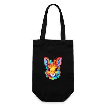 Eichhörnchen buntes Aquarell Cartoon Kawaii Tier - Geschenkbeutel für Flaschen - Schwarz - Vorne
