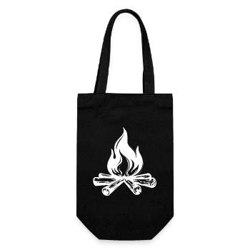 Campfire Camping Hikers Holidays Camping Nature - Gift Bag for Bottles - black - Front
